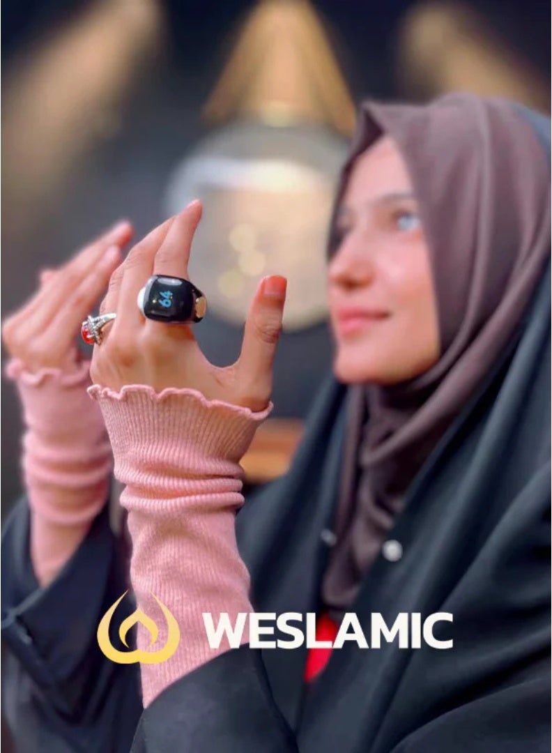 WESLAMIC iTasbih (Salam+) Smart Ring | OLED Display | Zikr Counter | Prayer Reminders | 3 Adjustable Sizes | Magnet Charging | Waterproof | Bluetooth Enabled - Image 5